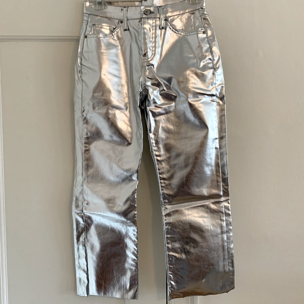 Topshop Dree Silver Cropped Pants